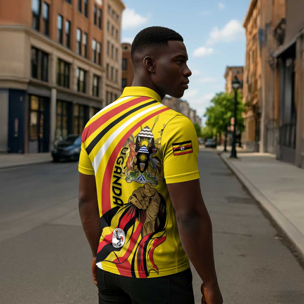Uganda Zipper Polo Shirt 63rd Anniversary Of Independence