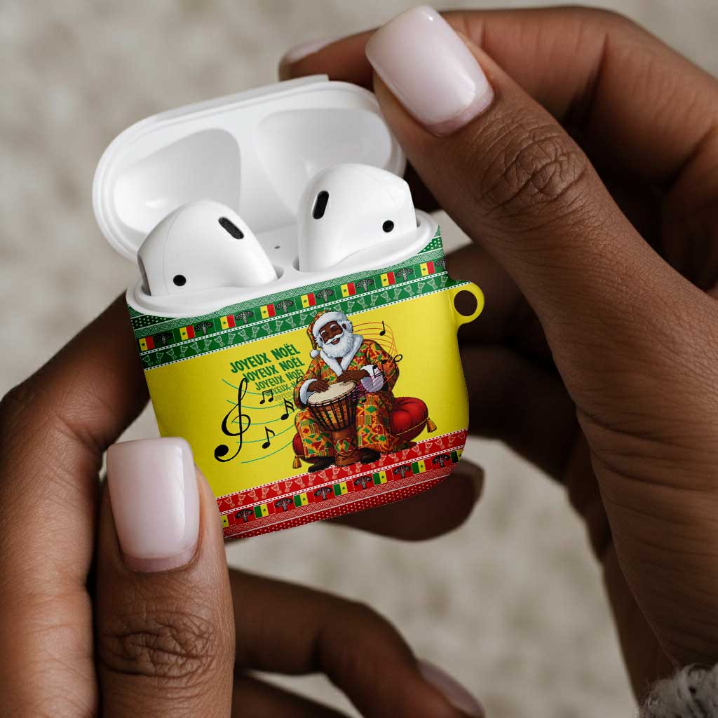Senegal Christmas AirPods Case Black Santa Playing Djembe Drum