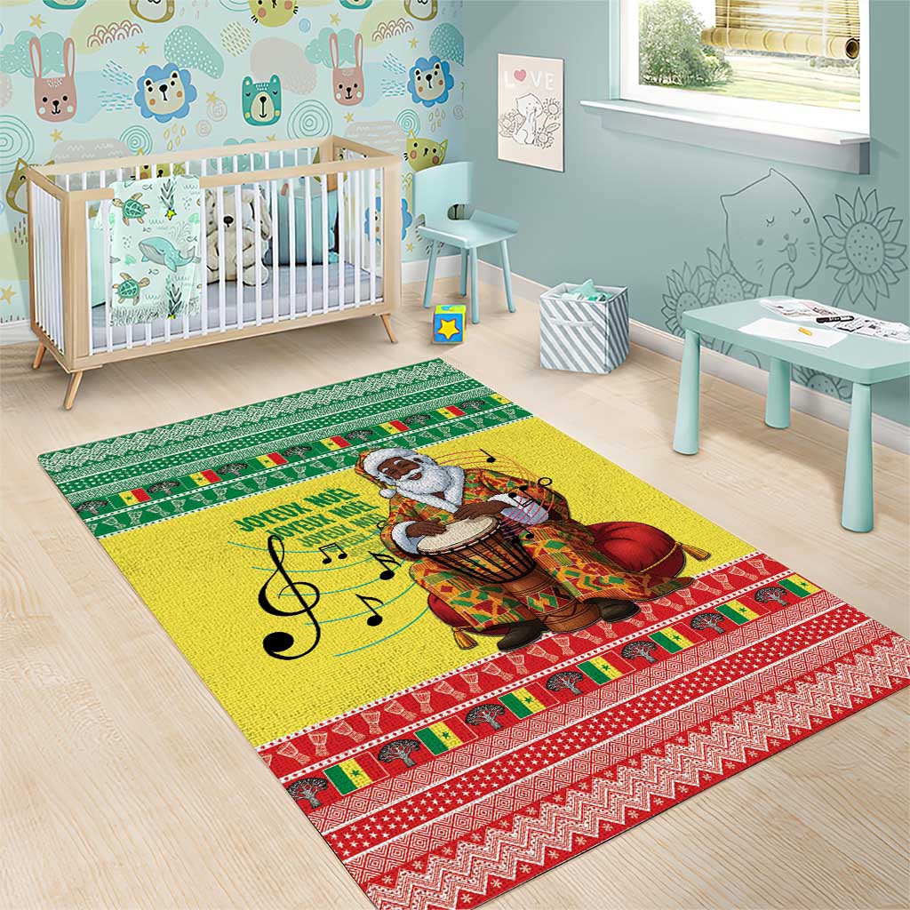 Afro Chirstmas in Senegal Area Rug Black Santa Playing Djembe Drum - African Pride