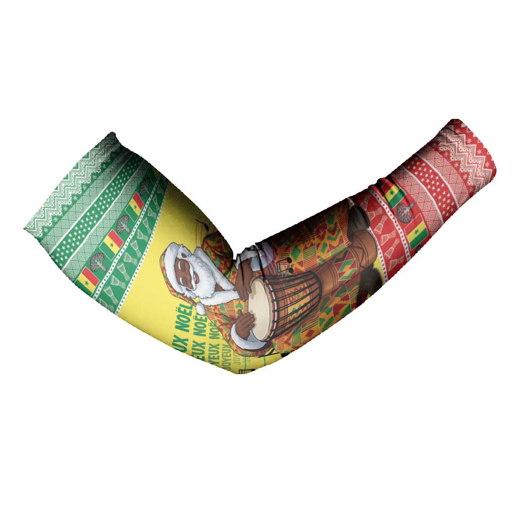 Senegal Christmas Arm Sleeves Black Santa Playing Djembe Drum