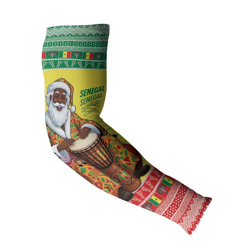 Senegal Christmas Arm Sleeves Black Santa Playing Djembe Drum