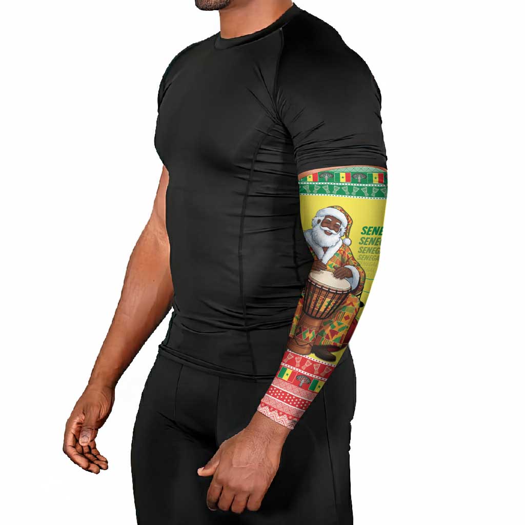 Senegal Christmas Arm Sleeves Black Santa Playing Djembe Drum