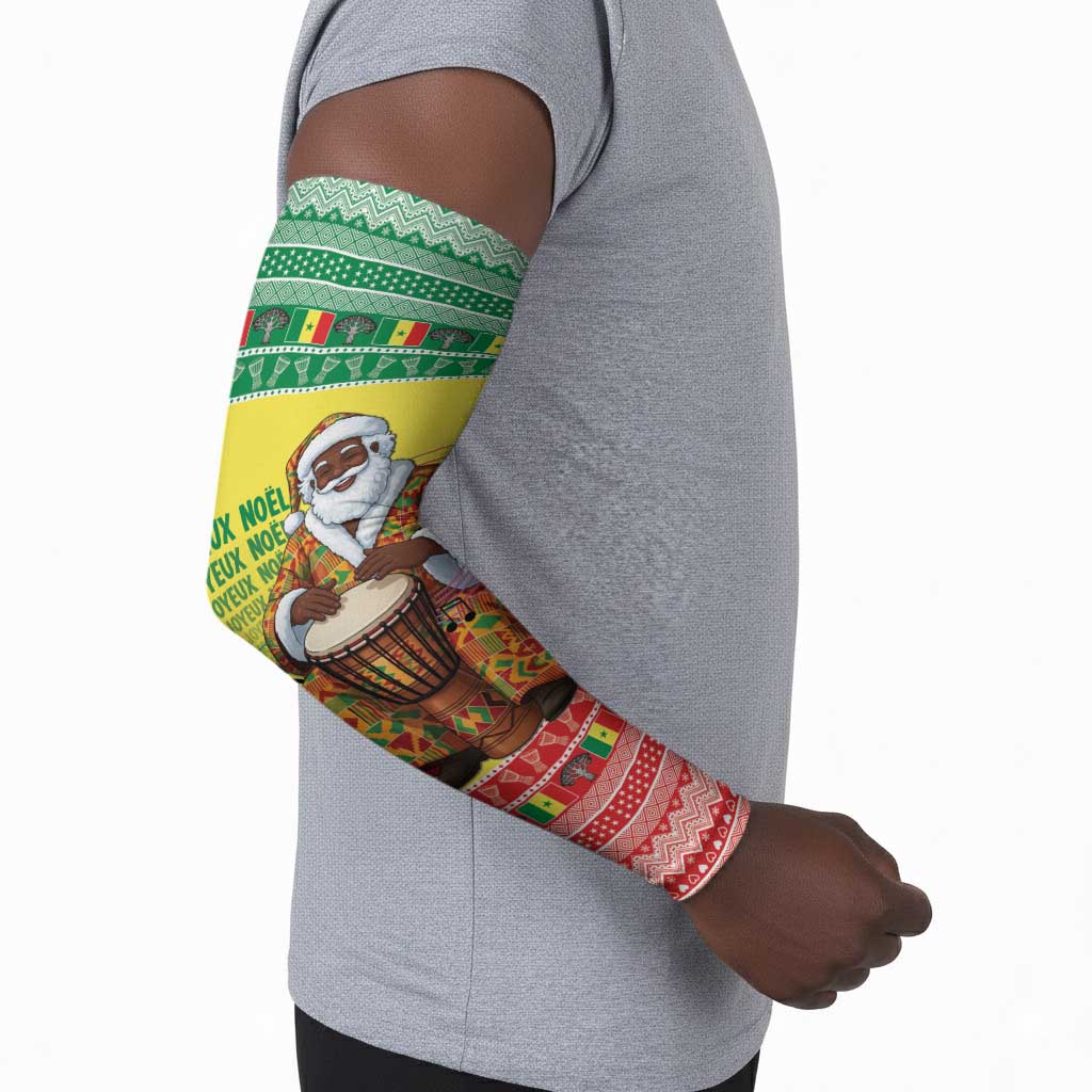 Senegal Christmas Arm Sleeves Black Santa Playing Djembe Drum