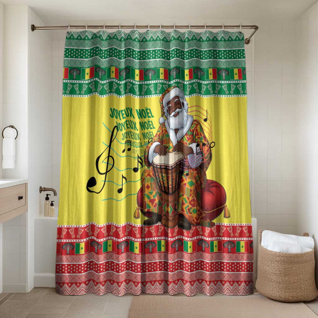 Senegal Christmas Bathroom Set Black Santa Playing Djembe Drum