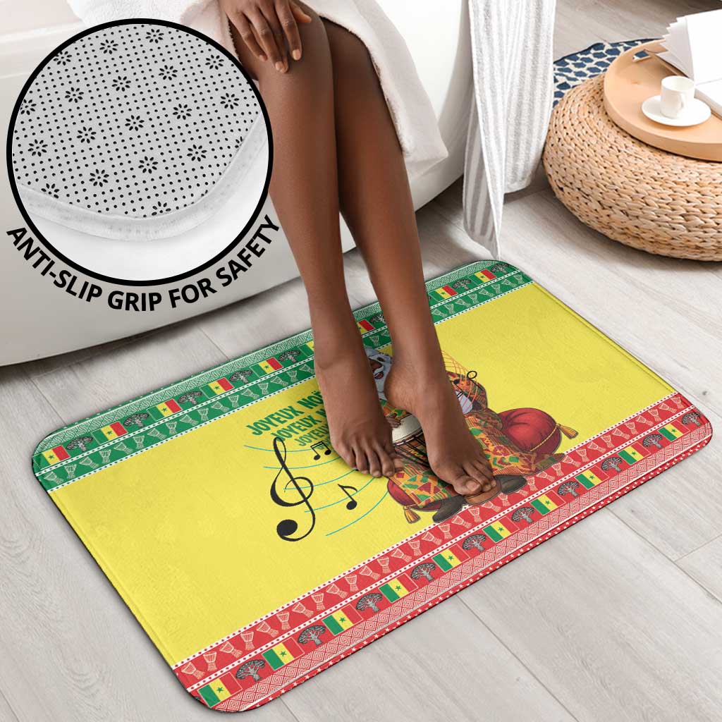 Senegal Christmas Bathroom Set Black Santa Playing Djembe Drum