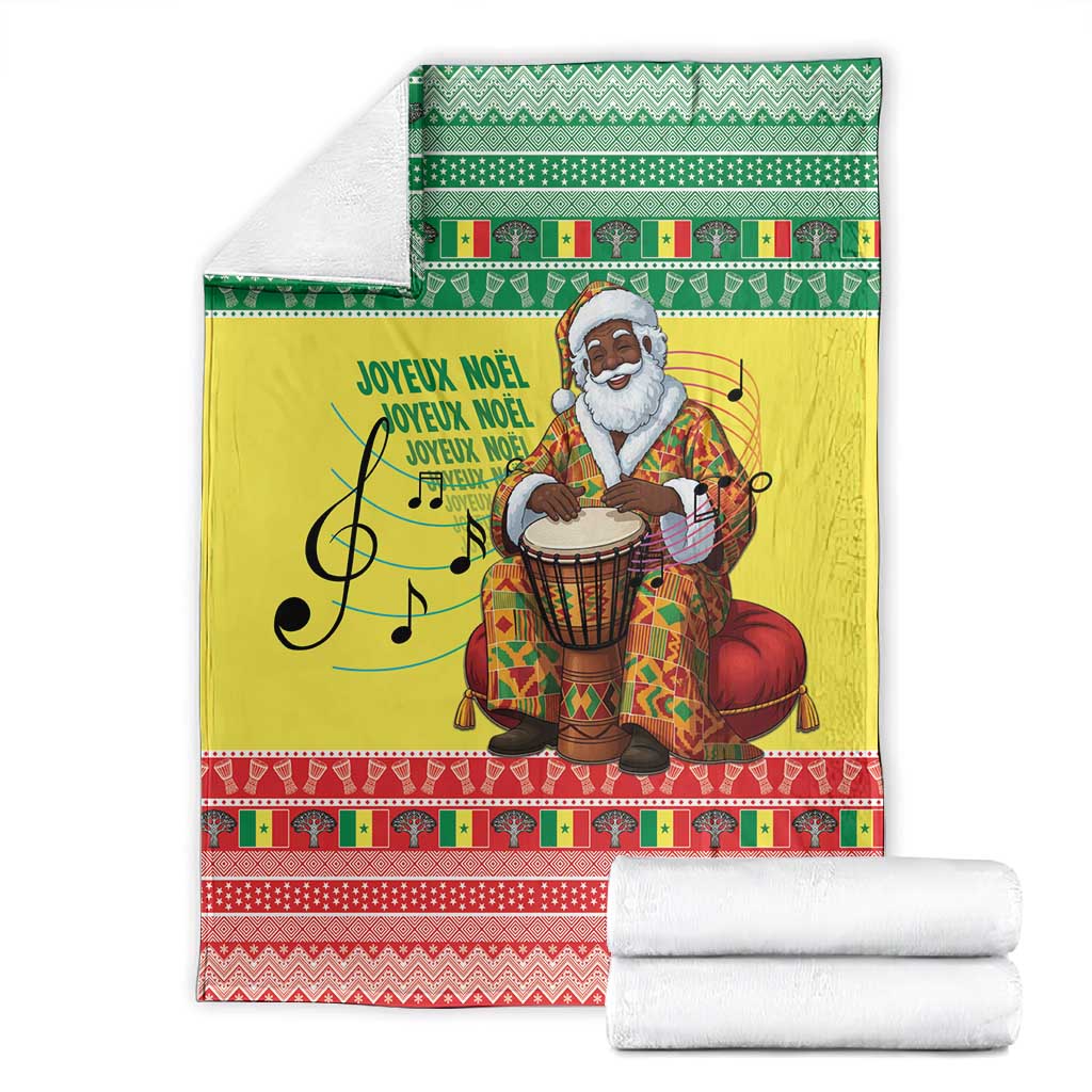 Afro Chirstmas in Senegal Blanket Black Santa Playing Djembe Drum - African Pride
