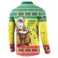 Senegal Christmas Button Sweatshirt Black Santa Playing Djembe Drum