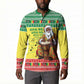 Senegal Christmas Button Sweatshirt Black Santa Playing Djembe Drum
