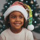 Afro Chirstmas in Senegal Christmas Santa Hat Black Santa Playing Djembe Drum - African Pride
