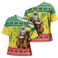 Senegal Christmas Cross Shoulder Shirt Black Santa Playing Djembe Drum