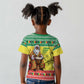 Afro Chirstmas in Senegal Kid T shirt Black Santa Playing Djembe Drum - African Pride
