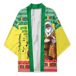 Senegal Christmas Kimono Black Santa Playing Djembe Drum