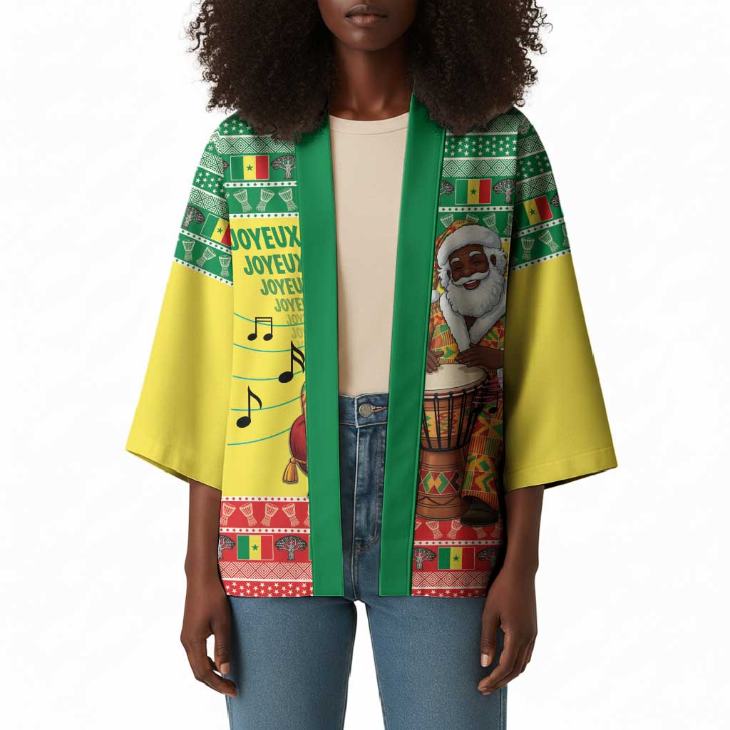 Senegal Christmas Kimono Black Santa Playing Djembe Drum
