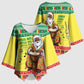 Senegal Christmas Kimono Sleeve Blouse Black Santa Playing Djembe Drum