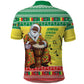 Afro Chirstmas in Senegal Polo Shirt Black Santa Playing Djembe Drum - African Pride