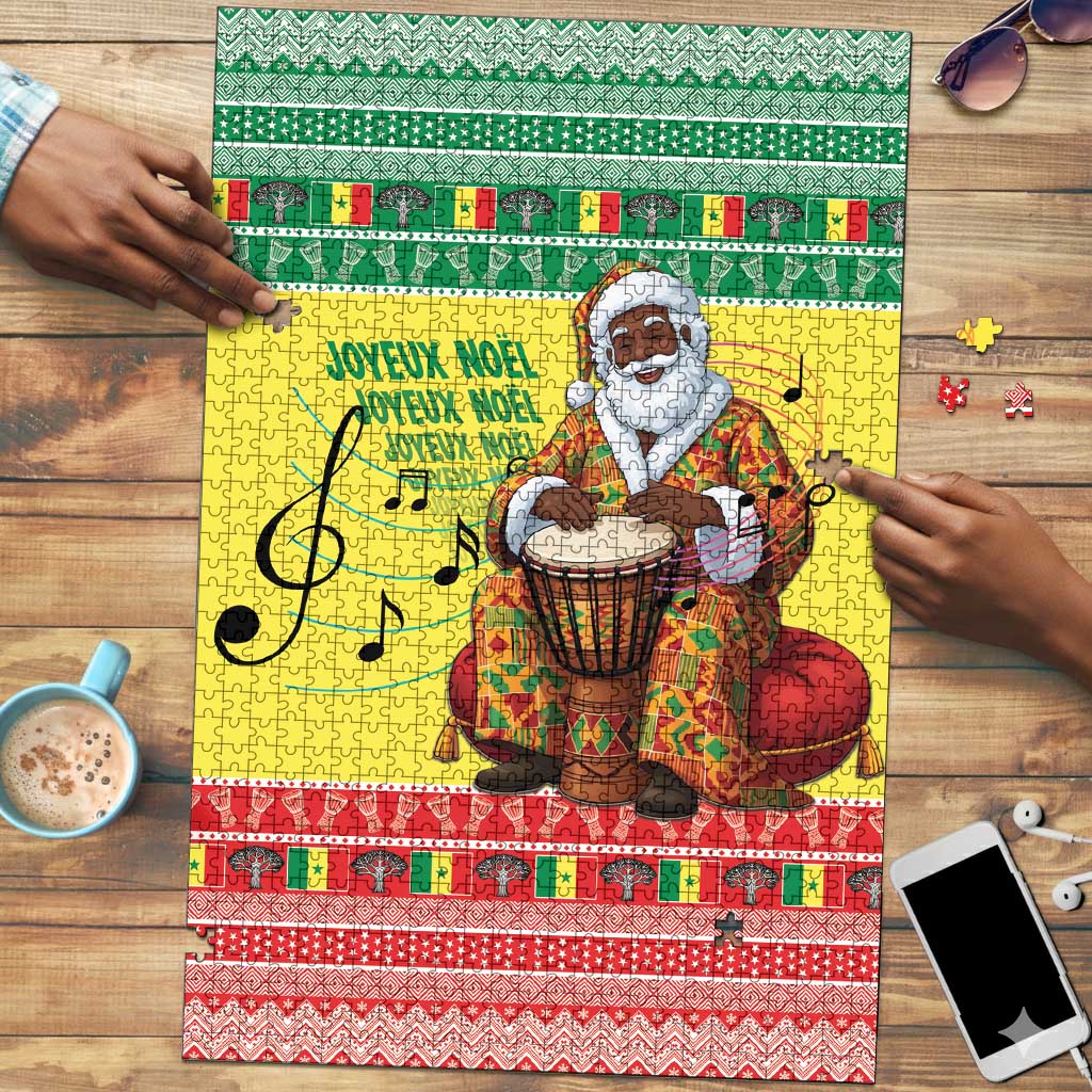 Senegal Christmas Puzzle Black Santa Playing Djembe Drum