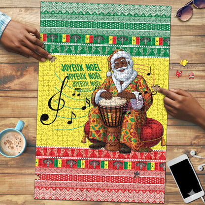 Senegal Christmas Puzzle Black Santa Playing Djembe Drum