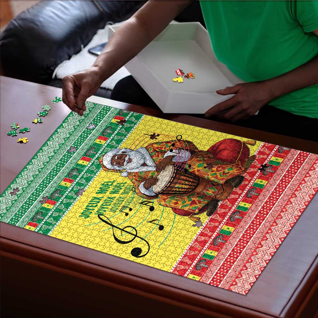 Senegal Christmas Puzzle Black Santa Playing Djembe Drum