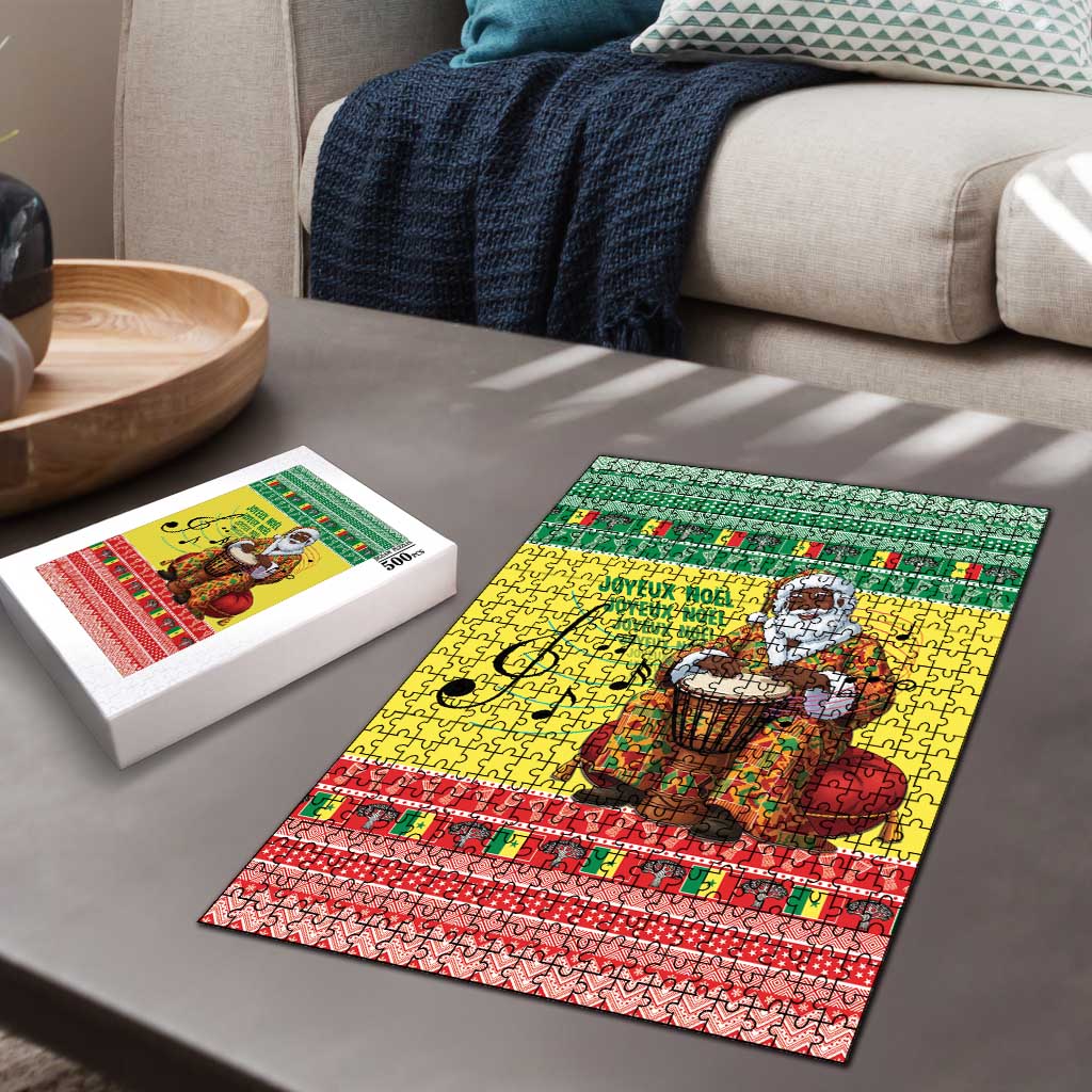 Senegal Christmas Puzzle Black Santa Playing Djembe Drum