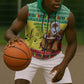 Afro Chirstmas in Senegal Sleeveless Zip Hoodie Black Santa Playing Djembe Drum - African Pride