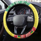 Afro Chirstmas in Senegal Steering Wheel Cover Black Santa Playing Djembe Drum - African Pride