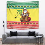 Afro Chirstmas in Senegal Tapestry Black Santa Playing Djembe Drum - African Pride