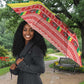 Senegal Christmas Umbrella Black Santa Playing Djembe Drum