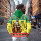 Afro Chirstmas in Senegal Zip Hoodie Black Santa Playing Djembe Drum - African Pride