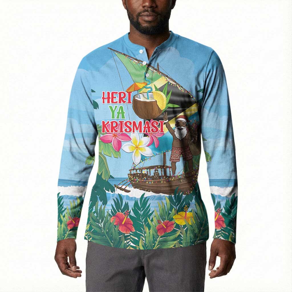 Tanzania Christmas Button Sweatshirt Heri ya Krismasi