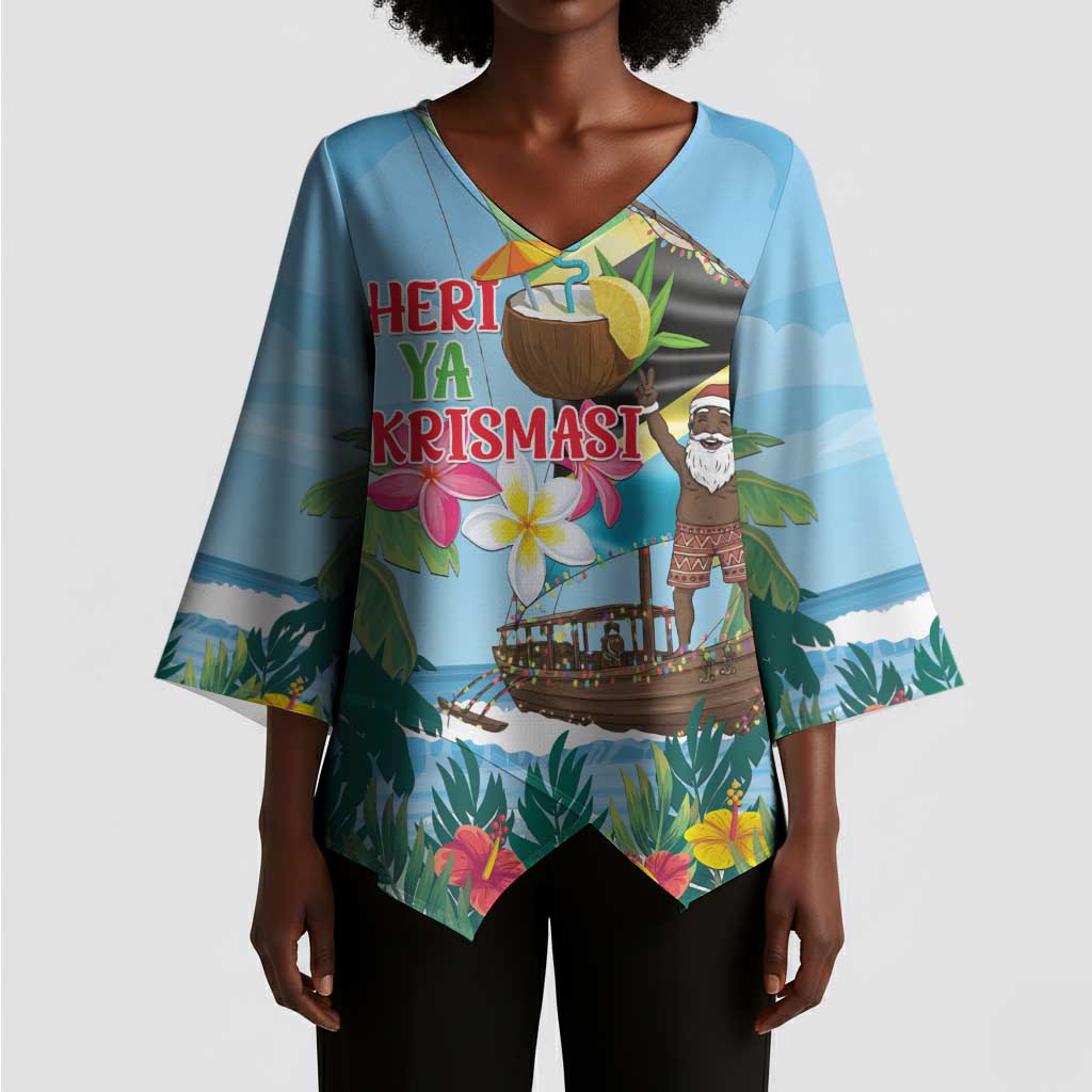 Tanzania Christmas Kimono Sleeve Blouse Heri ya Krismasi