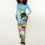Afro Chirstmas in Tanzania Long Sleeve Bodycon Dress Heri ya Krismasi - African Pride