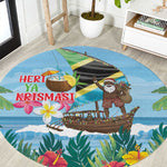 Afro Chirstmas in Tanzania Round Carpet Heri ya Krismasi - African Pride