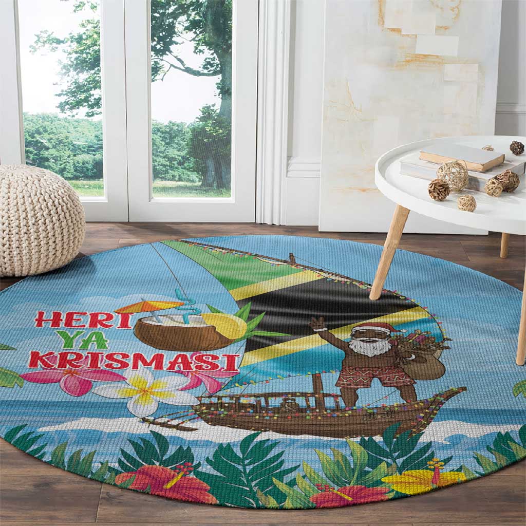 Afro Chirstmas in Tanzania Round Carpet Heri ya Krismasi - African Pride