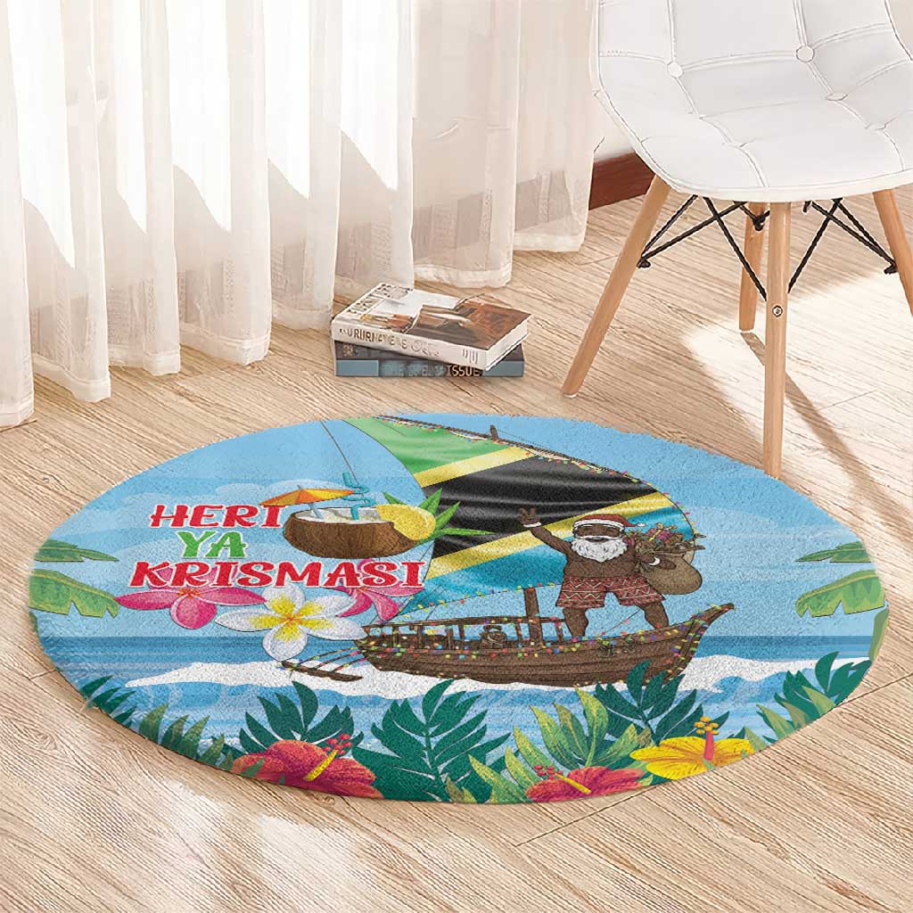 Afro Chirstmas in Tanzania Round Carpet Heri ya Krismasi - African Pride