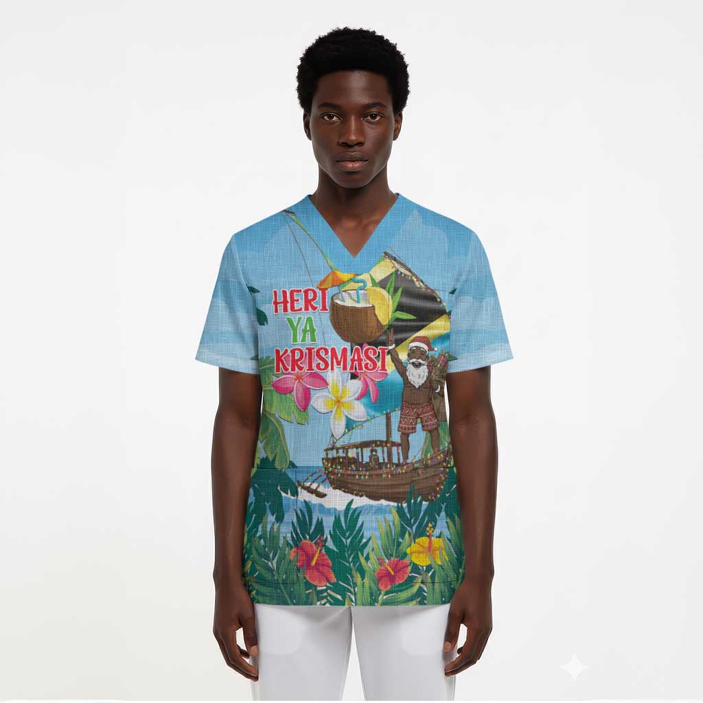Tanzania Christmas Scrub Top Heri ya Krismasi - African Pride