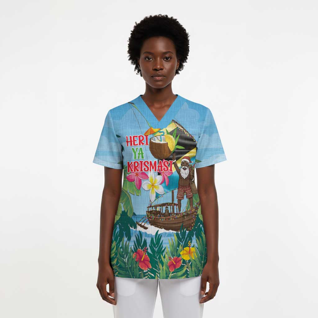 Tanzania Christmas Scrub Top Heri ya Krismasi - African Pride