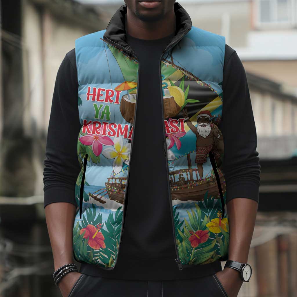 Tanzania Christmas Sleeveless Puffer Jacket Heri ya Krismasi