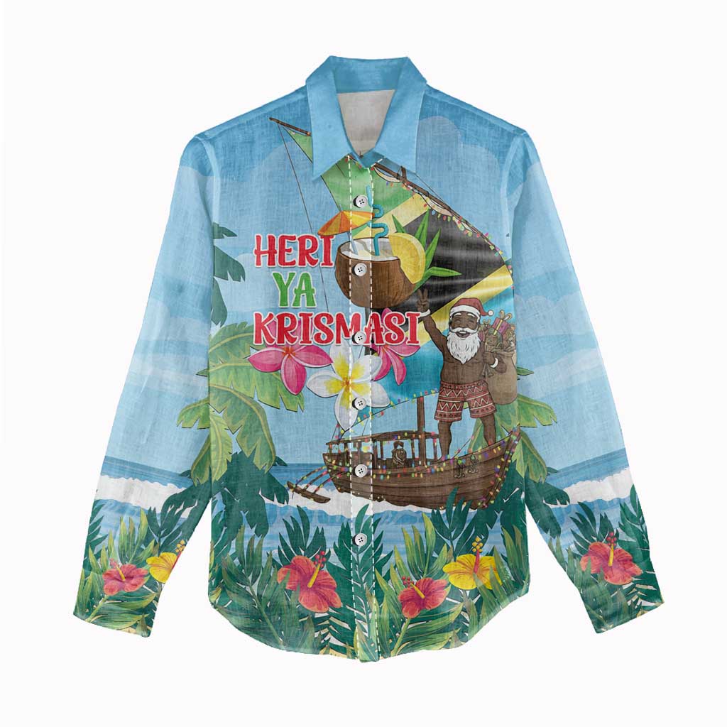 Afro Chirstmas in Tanzania Women Casual Shirt Heri ya Krismasi - African Pride