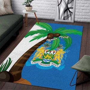 Personalised Afro Sierra Leone Area Rug Coat Of Arms With Flag Map