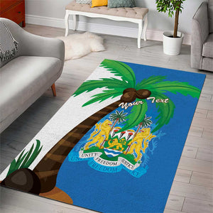 Personalised Afro Sierra Leone Area Rug Coat Of Arms With Flag Map