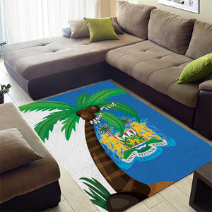 Personalised Afro Sierra Leone Area Rug Coat Of Arms With Flag Map