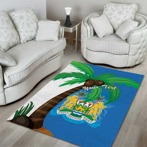 Personalised Afro Sierra Leone Area Rug Coat Of Arms With Flag Map