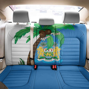 Personalised Afro Sierra Leone Back Car Seat Cover Coat Of Arms With Flag Map