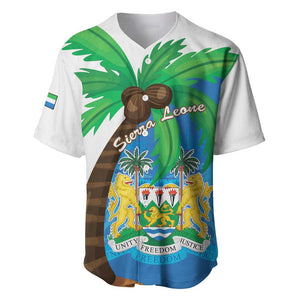 Personalised Afro Sierra Leone Baseball Jersey Coat Of Arms With Flag Map