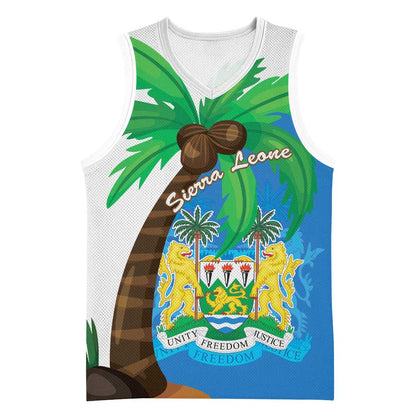 Personalised Afro Sierra Leone Basketball Jersey Coat Of Arms With Flag Map LT15