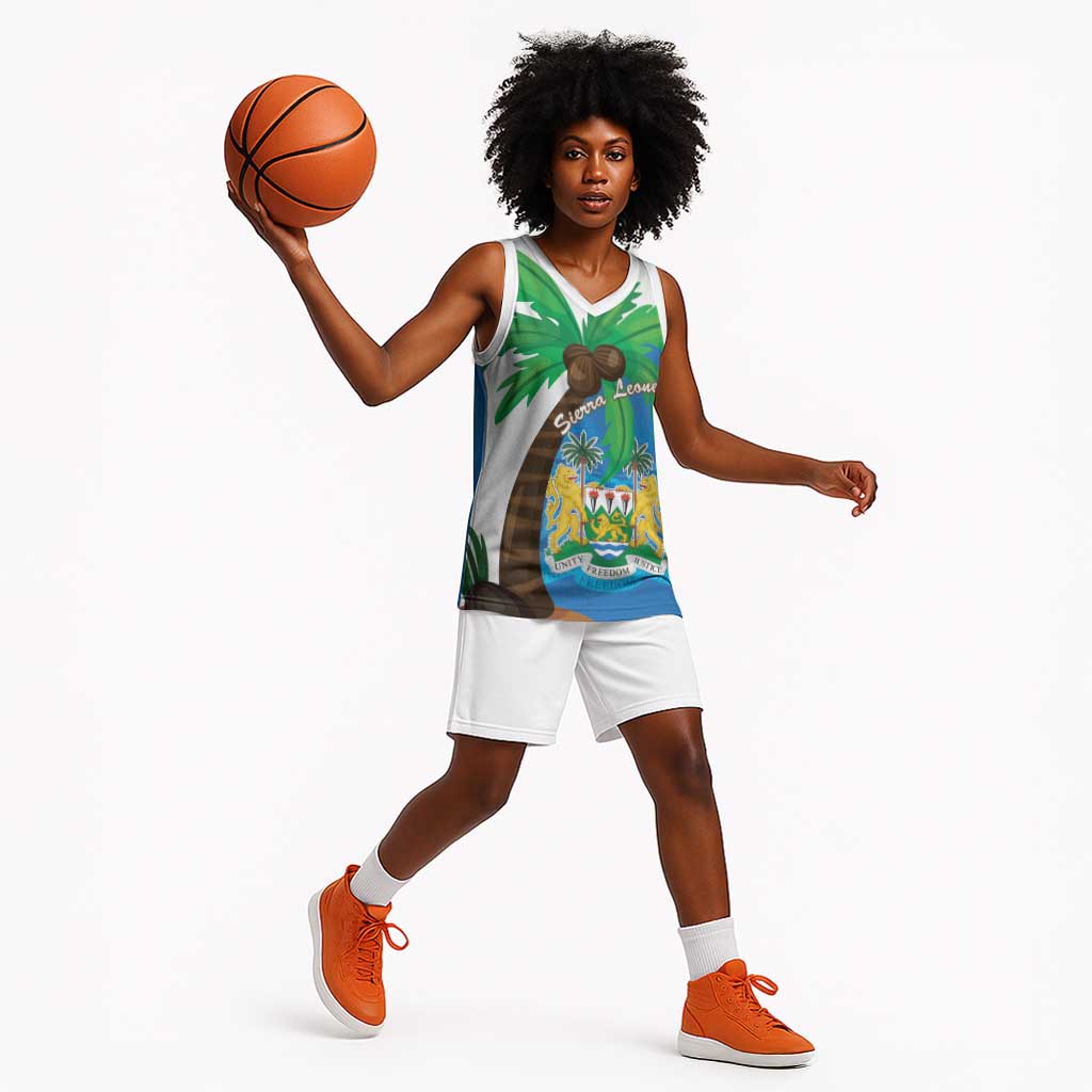 Personalised Afro Sierra Leone Basketball Jersey Coat Of Arms With Flag Map LT15