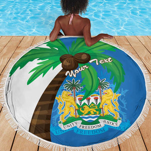 Personalised Afro Sierra Leone Beach Blanket Coat Of Arms With Flag Map