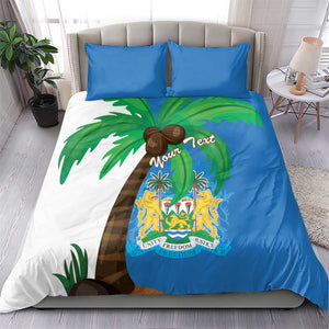 Personalised Afro Sierra Leone Bedding Set Coat Of Arms With Flag Map