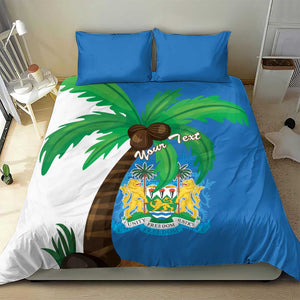 Personalised Afro Sierra Leone Bedding Set Coat Of Arms With Flag Map