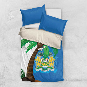 Personalised Afro Sierra Leone Bedding Set Coat Of Arms With Flag Map